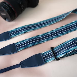 Blue - Toned Camera Strap, Woven Camera Strap for Photography, Secure Fit Camera Wrist Strap, The Ideal Accessory for Photographer