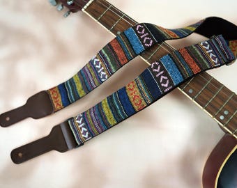 Folk Guitar Shoulder Strap, Versatile Music Gear, Handcrafted Guitar Strap, Guitar Strap for All Occasions, Gift for Guitarist, Guitar Decor