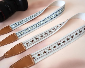 Handmade Floral Camera Strap for Photography Lover, Embroidered Neck Strap, Durable & Anti-Slip Camera Strap, Photographer Gift, Camera Gear