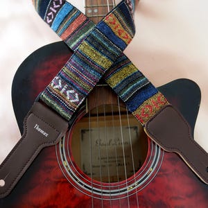 Folk Guitar Shoulder Strap, Versatile Music Gear, Handcrafted Guitar Strap, Guitar Strap for All Occasions, Gift for Guitarist, Guitar Decor