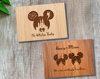 Personalized Disney Mickey Mouse Gift, Custom Cutting Board, Disney World Mickey and Minnie Gift for Couple, Anniversary Housewarming Gift