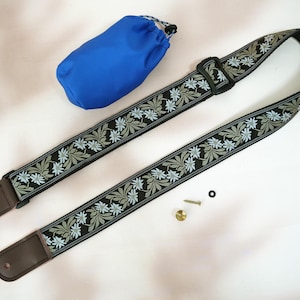 Floral Ukulele Shoulder Strap, Lightweight Ukulele Strap, Handcrafted Ukulele Shoulder Strap, Durable Instrument Strap, Ukulele Player Gift