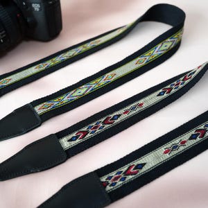 Ethnic Pattern Boho Camera Strap, Vintage Style Handcrafted DSLR Strap, Polaroid Camera Strap, Anti-Slip Camera Strap, Photographer Gift