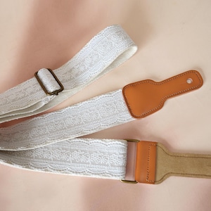 Lace Guitar Strap, Soft Cotton Guitar Shoulder Strap, Guitar Band for Everyday Use, Folk Guitar Strap, Guitar Accessories, Gift for Musician