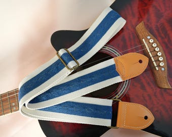 Minimalist Knit Guitar Strap, Guitar Shoulder Strap, Guitar Band for Everyday Use, Folk Guitar Strap, Guitar Accessories, Gift for Musician
