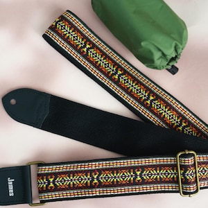 Classic Ethnic Style Guitar Strap, Personalized Guitar Strap, Guitarists Gift, Birthday Gift, Durable Strap, Guitar Strap for Musicians