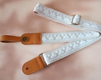 Correia para ukulele, Correia de renda para ukulele, Correia leve para ukulele, Correia de ombro artesanal para ukulele, Presente para amantes de ukulele