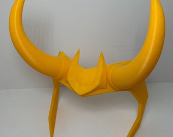 Loki crown, 3D printed golden DIY loki cosplay helmet, Loki crown with horns costume headpiece crown for adult, Great for Cosplay, Marvel