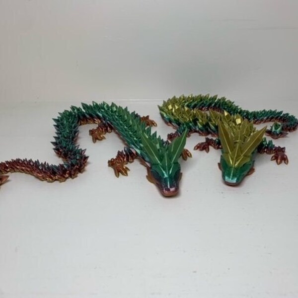 EASTER SALE - 3D Printed Articulated Crystal Dragon 18" - Chose your color! - from TikTok