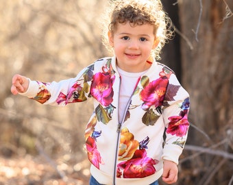 Girls'  Floral Bomber Jacket