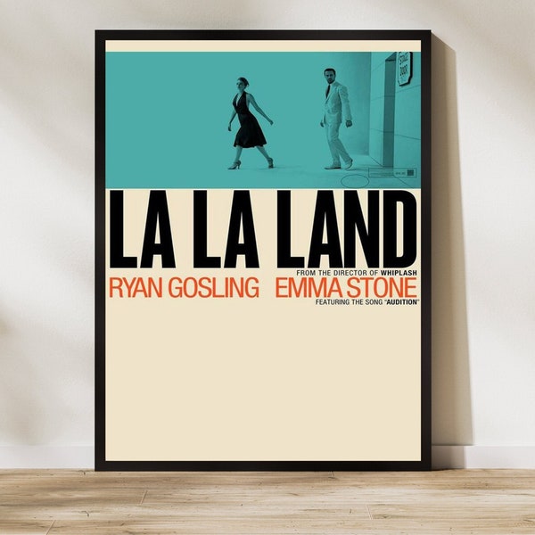 La La Land Movie Poster, La La Land Poster Print, La La Land Wall Decor, Ryan Gosling, Emma Stone, Vintage Retro Art Print