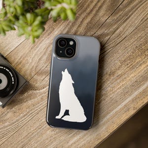 Phone Case, Nature Inspired Wolf Howling Mountain Background, Impact-Resistant, Perfect for Nature Lovers, Protective Cover, Wolf Lover
