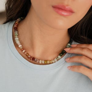 Quartz, Moonstone, Multicolor Handmade Gemstone Statement Necklace Jewelry