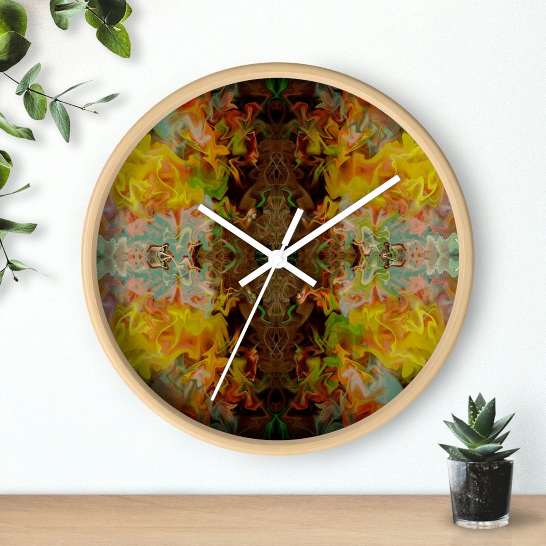 Wall Clock, Abstract Art Wall Clock, Vibrant Colors Wall Clock