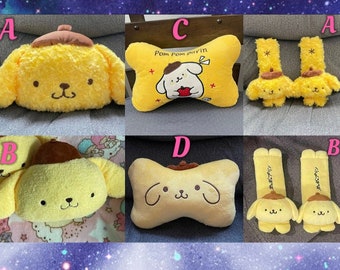 Pompompurin Car Headrest Pillow Seatbelt Covers