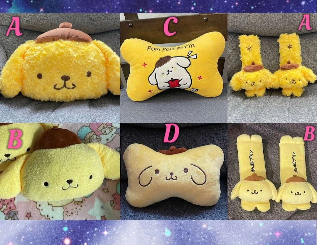 Pompompurin Car Headrest Pillow Seatbelt Covers - Etsy Pompompurin Car Headrest Pillow Seatbelt Covers - Etsy
