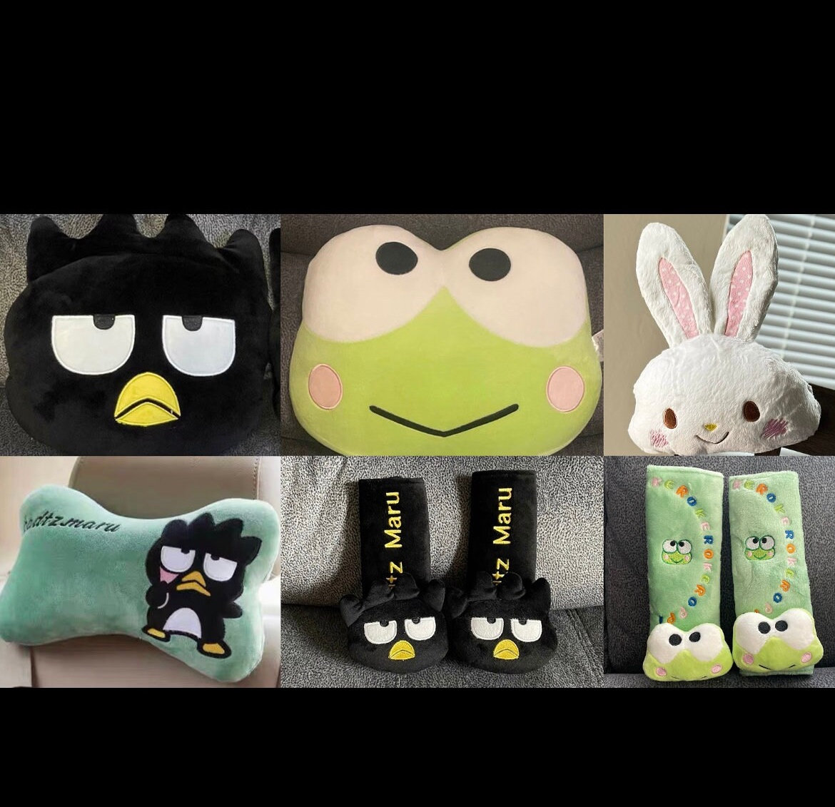 Badtz Maru XO| Keroppi | Wish Me Mell Headrest Pillow & Seatbelt