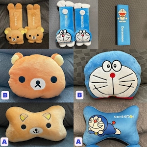 Rilakkuma| Kirby | Totoro | Doraemon Car Headrest Pillows Seatbelt Covers