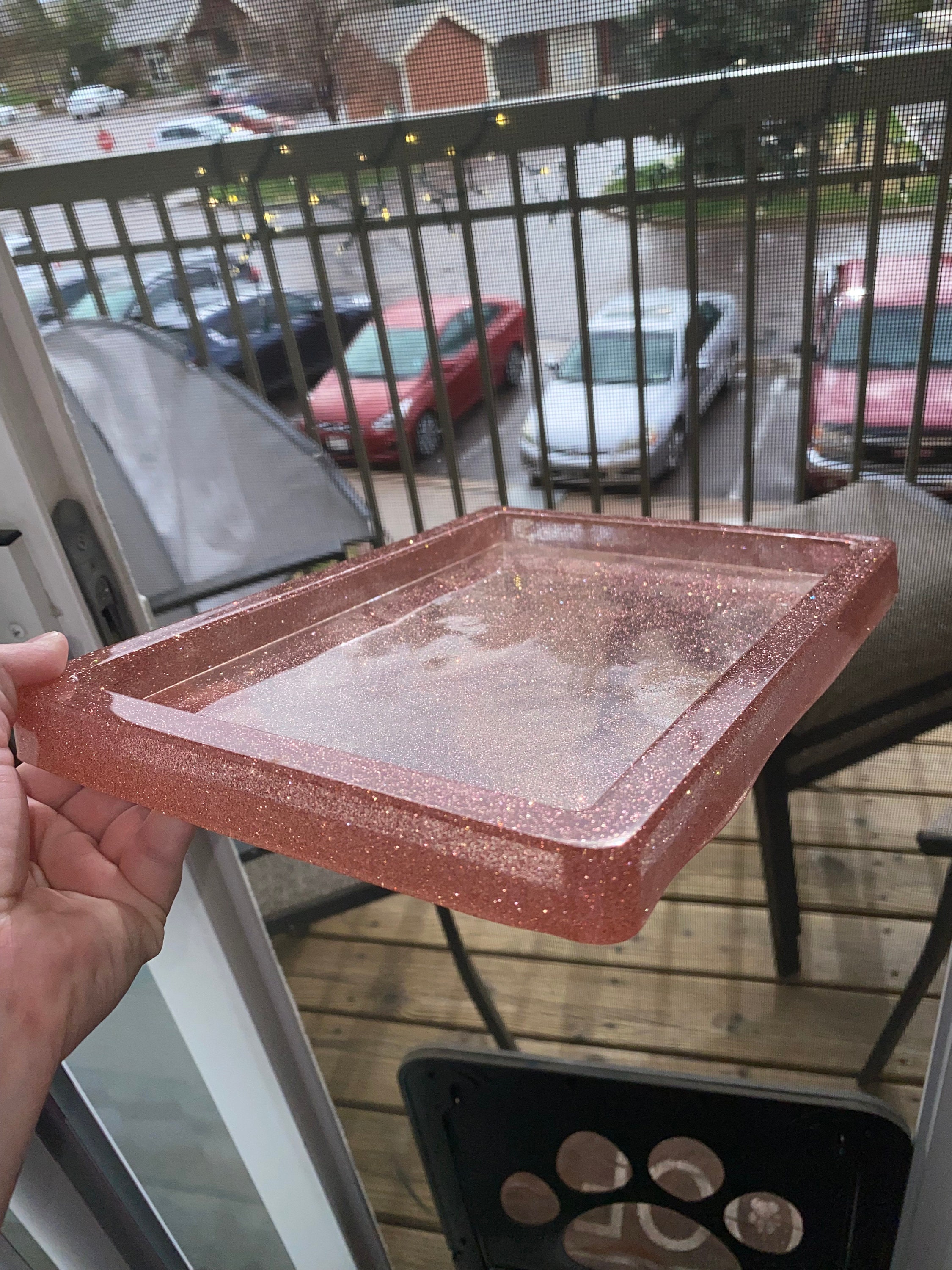 Rose Gold and Pink Glitter Rolling Tray Etsy
