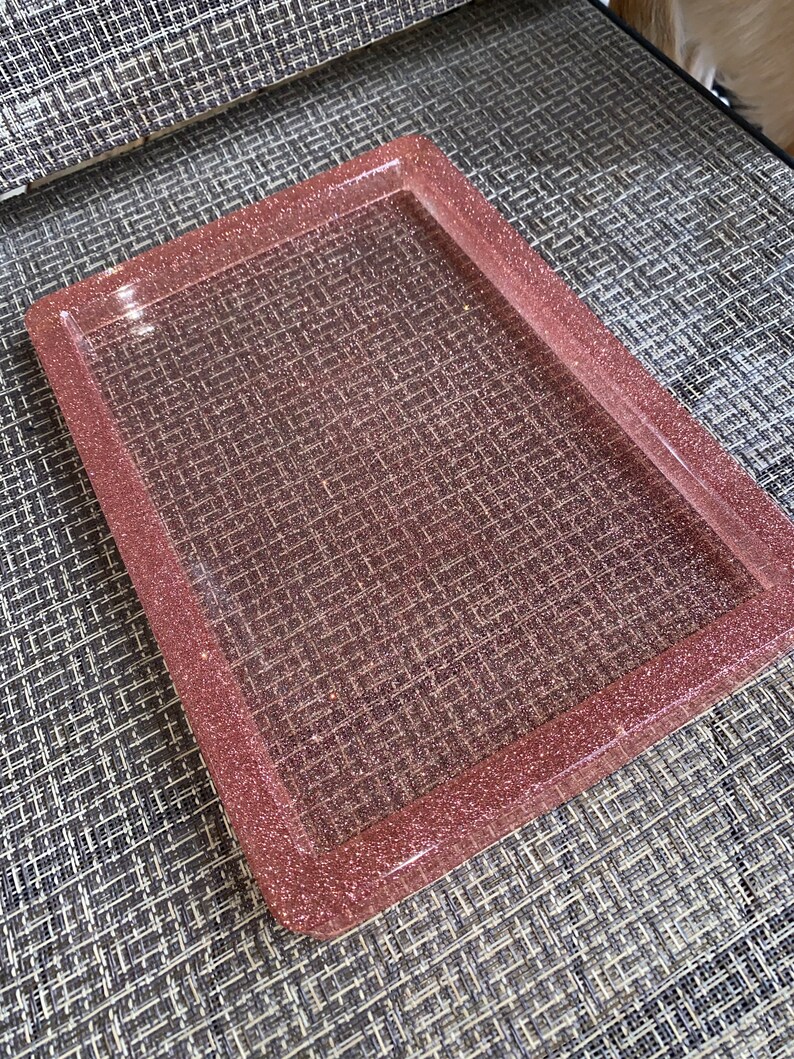 Rose Gold and Pink Glitter Rolling Tray Etsy