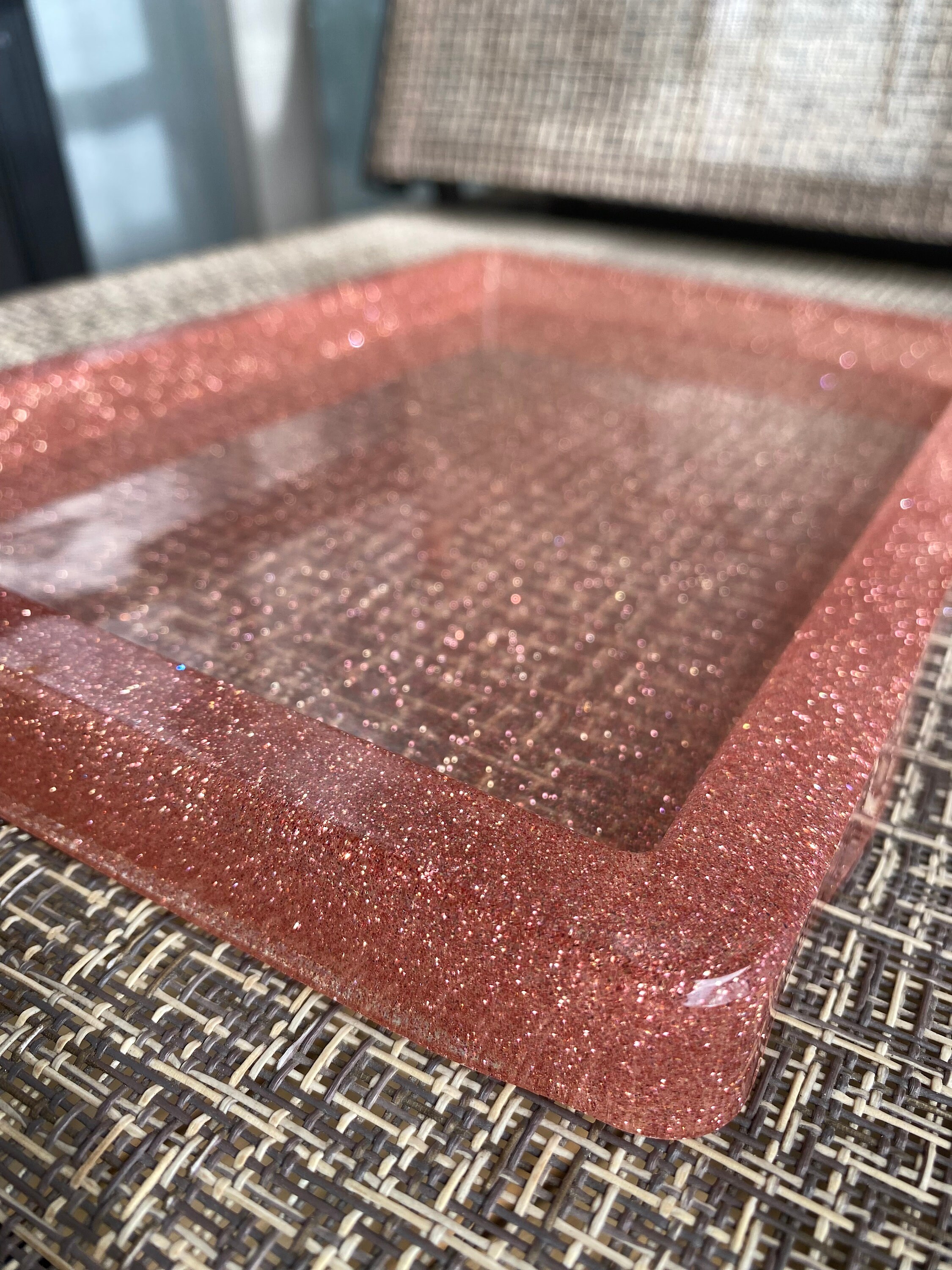 Rose Gold and Pink Glitter Rolling Tray Etsy