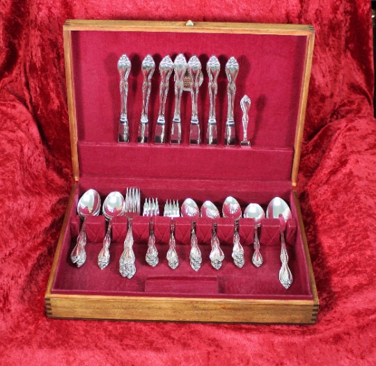 Vintage Silver Plate Flatware Set by Wm Rogers 52 Pieces Active Etsy
