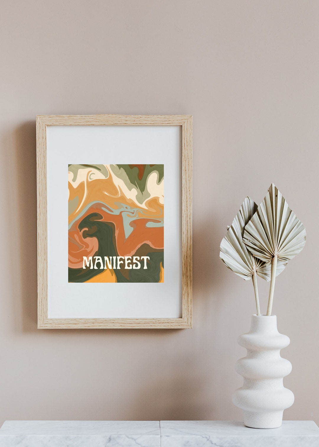 Manifest Art Print Groovy Marble Art Print Canvas Etsy