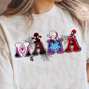 Personalisierte Disney Spinne Mama Held Shirt, Benutzerdefinierte Spinne Mom Thema Shirt, In meinem Spidey Mom Era Shirt, Muttertagsgeschenk für Mama Nana Oma