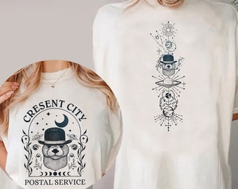 Crescent City Otter Postal Service 2 sided sweatshirt, House of Earth and Blood, Sarah J Maas, Book Lover Gift,Bookworm Gift, Book Club Gift