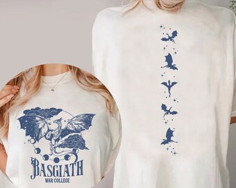 Basgiath War College Double Sides Shirt, Dragon Wing Shirt, Dragon Rider Shirt, The Empyrean Series, Violet Xaden Fantasy Bookish Shirt