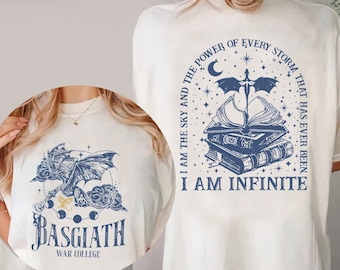 Basgiath War College Double Sides Shirt, Dragon Wing Shirt, Dragon Rider Shirt, The Empyrean Series, Violet Xaden Fantasy Bookish Shirt