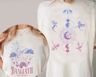 Basgiath War College Double Sides Shirt, Dragon Wing Shirt, Dragon Rider Shirt, The Empyrean Series, Violet Xaden Fantasy Bookish Shirt