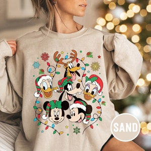 Vintage Mickey & friends Christmas Sweatshirt, Disney world Disneyland Mickey&#39;s very merry Christmas party, Christmas squad group matching
