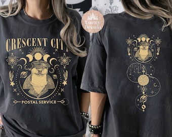 Crescent City Otter Postal Service 2 sided sweatshirt, House of Earth and Blood, Sarah J Maas, Book Lover Gift,Bookworm Gift, Book Club Gift