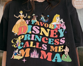 Retro Meine Lieblings-Prinzessin ruft mich an Mama Shirt, Disney Prinzessinnen Shirt, Disney Mama Shirt, Geschenk von der Tochter, 2025 Disney Trip Tee