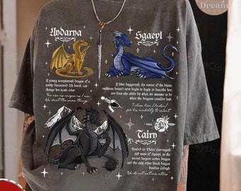 Drachenflügel Shirt, Tairn & Andarna TShirt, Basgiath War College T-Shirt, Drachenreiter Shirt, Bücherwurm Geschenk für Leser, Fantasy Leserin