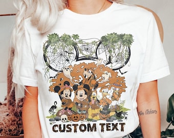 Mickey en vrienden Halloween-safarimodus-shirt, gepersonaliseerd Disney Animal Kingdom-halloweenshirt, Disney-familiesafari-reis Halloween 2023