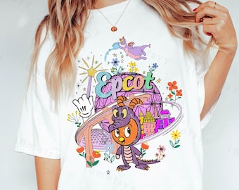 Gepersonaliseerde Vintage Disney Epcot International Flower and Garden Festival 2023 Shirt, Floral Mickey and Friends, Orange Bird, Epcot Center
