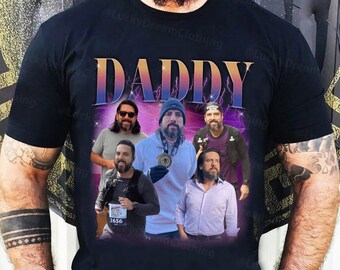 T-shirt personnalisé Bootleg Rap Daddy, chemise rap drôle personnalisée vintage, t-shirts vintage photo personnalisés, chemise personnalisée fête des pères, cadeau spécial pour papa