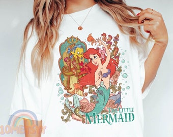 Vintage Disney The Little Mermaid Princess Ariel Shirt, Disney Family Shirt, Disney Princess Shirt, Disney Girl Trip 2023, Mermaid Birthday