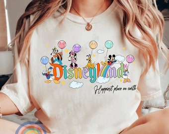 Retro Disneyland Mickey Friends T-Shirt, Mickey and Friends Shirt, Magic Kingdom Shirt, Happiest Place On Earth Shirt, Disney Balloons Shirt