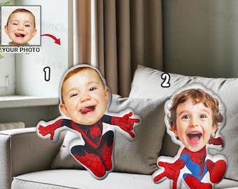 Personalized Disney Spidey Ugly Pillow Custom Photo, Spidey and His Amazing Friends Gift, Kids Superhero Couch Decor Cushion for Boys Girls