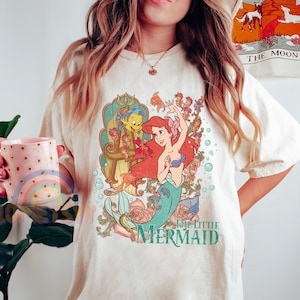 Disney The Little Mermaid Ariel and Flounder Bubble Poster Premium T-Shirt, Disneyworld Shirt, Disneyland Shirt, Disney Princess Sweatshirt