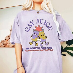 Comfort Colors® Gay Juice Shirt, Gay Pride T-Shirt, Lesbian Queer Gift, LGBTQIA Shirt for Pride Month, Funny Gay Pride Shirt, Lesbian Tshirt