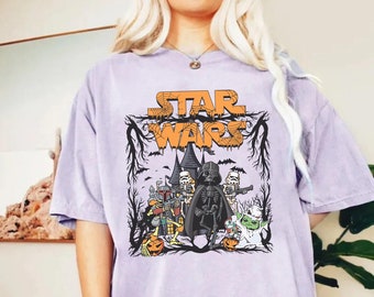 Comfort Colors Star Wars Halloween Shirt, Vintage Halloween Shirt, Disney Halloween Shirt, Disney Family Halloween, Star Wars Halloween Tee