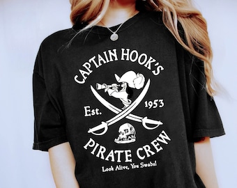Comfort Colors® Vintage Disney Villains Captain Hook's Pirate Crew 1953 Shirt, Retro Disney Peter Pan Shirt, Neverland Shirt, Villains Tee