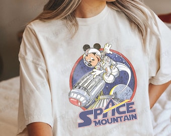 Vintage Space Mountain Tshirt, Tshirt Disney Space Mountain retrò anni '90, Topolino e gli amici, Camicia Magic Kingdom, Camicia Disney World