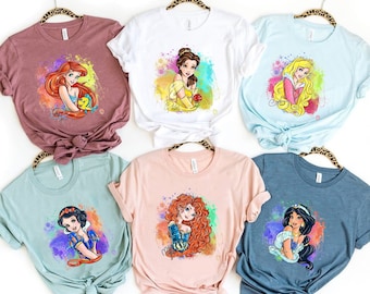 Disney Princess Shirt, Disney Watercolor Castle Tee, Disney Girl Trip, Princess Shirt, Princess Castle, Disney Family Trip, Princess Castle