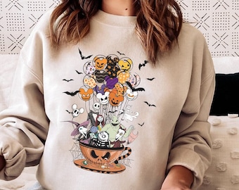 Vintage Nightmare Halloween Balloon Cup Shirt, Vintage Nightmare Shirt, Jack Skellington, Halloween Nightmare shirt, Jack and Sally Shirt