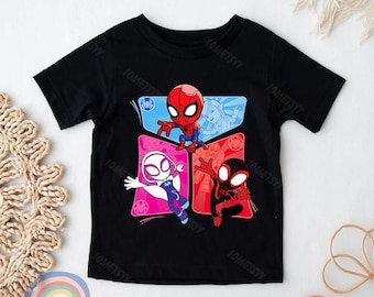 Spidey und seine Freunde TShirt, Spiderman inspiriert Tshirt, Spidey Shirt, Familie Geburtstagsgeschenk Erwachsene Kind Kleinkind T-Shirt, Geschenk Geburtstag Shirt